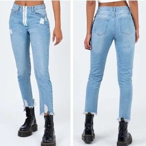 𝅺PRINCESS Polly Mabel Light Wash Exposed Zipper Skinny Size 4